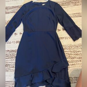 Gianni Bini women's navy blue 3/4 sleeve above the knee dress size XS like new